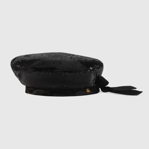 Gucci | Accessories | Gucci Gg Sequin Beret With Bow In 